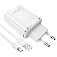 СЗУ Borofone BA54A Wide road QC3.0 (2USB) + Type-C White