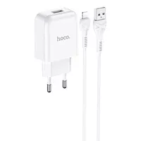 СЗУ HOCO N2 (1USB/2.1A) + USB - Lightning Белый