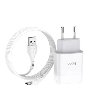 СЗУ HOCO C73A (2USB/2.4A) + Type-C Белый СЗУ HOCO C73A (2USB/2.4A) + Type-C Белый