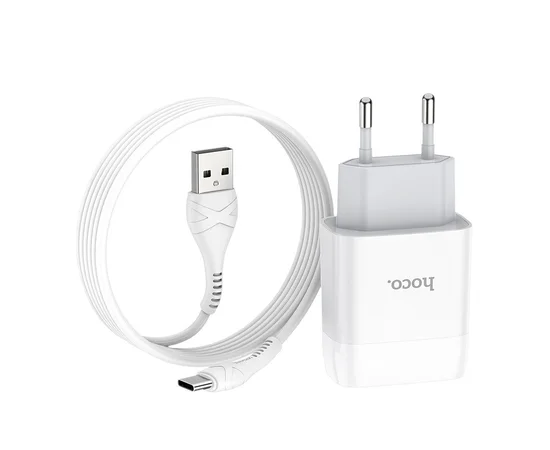 СЗУ HOCO C73A (2USB / 2.4A) + Type-C Білий