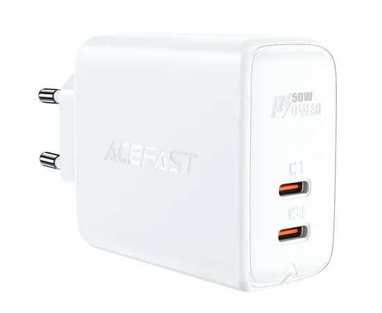 СЗУ Acefast A29 PD50W GaN (USB-C+USB-C) dual port White