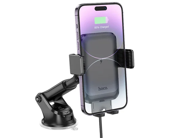Автодержатель с БЗУ Hoco HW9 Climber Black / Gray