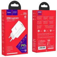 СЗУ HOCO C80A Plus Rapido PD20W+QC3.0 (1Type-C/1USB) White