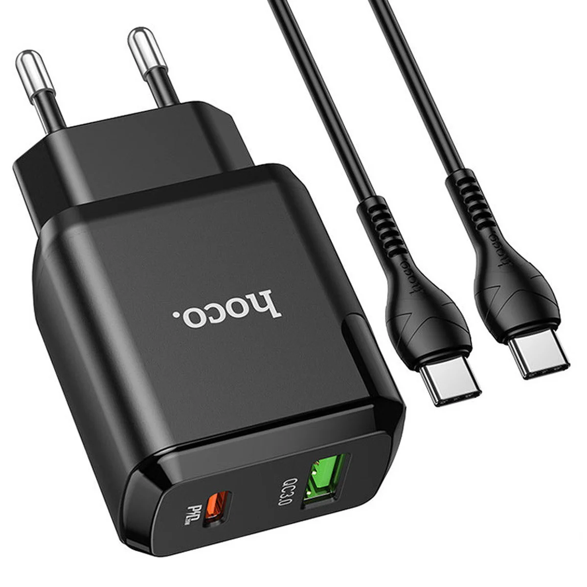 СЗУ Hoco N5 Favor 20W PD+QC3.0 Type-C to Type-C Черный