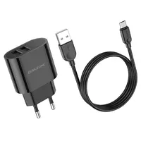 СЗУ Borofone BA63A Richy + MicroUSB Черный