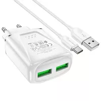 СЗУ Borofone BA54A Wide road QC3.0 (2USB) + Type-C White