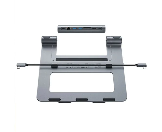 Подставка для ноутбука + HUB Acefast E5 PLUS USB-C Space Gray