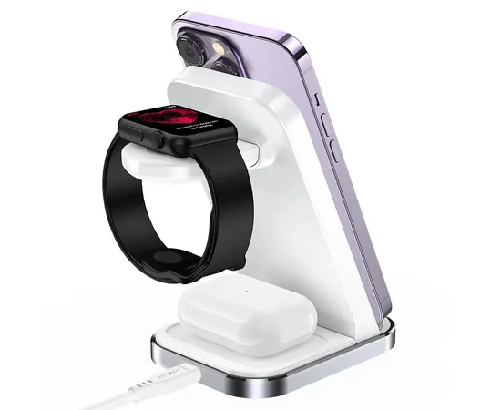 БЗУ Acefast E15 desktop 3-in-1 White