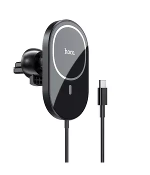 Автодержатель з БЗУ Hoco CA90, магнітний Чорний