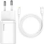 СЗУ Baseus Super Si Quick Charger 1C 20W + кабель Type-C to Lightning (TZCCSUP-B) Білий