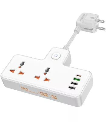 СЗУ Hoco AC12A Reise (PD30W/1C3A) + Socket White