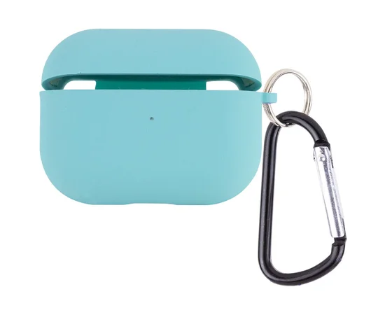 Силіконовий футляр з мікрофіброю для навушників Airpods Pro 2 Бірюзовий / Marine Green