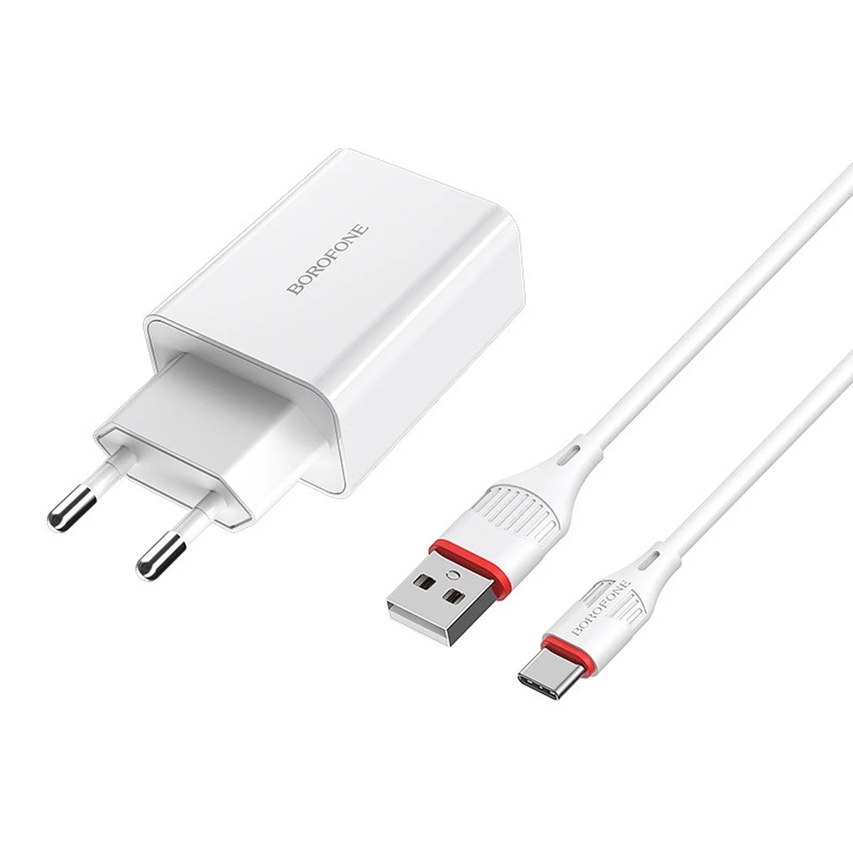СЗУ Borofone BA21A Long journey QC3.0 (1USB/3A) + Type-C Белый