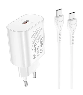 СЗУ Hoco N22 Jetta PD25W + Type-C to Type-C Білий