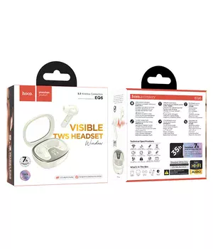 Бездротові навушники TWS Hoco EQ6 Shadow Milky White