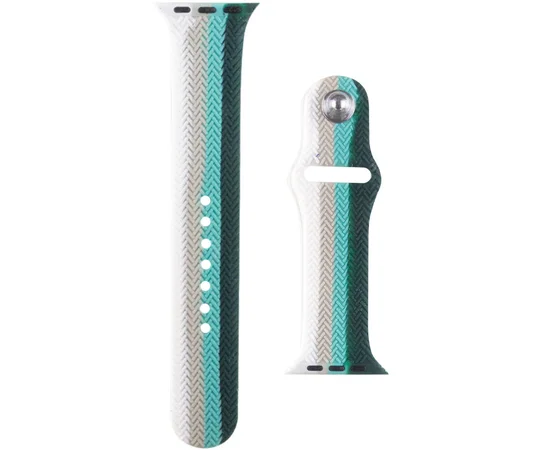 Силиконовый ремешок Braided для Apple watch 42mm / 44mm Белый / Зеленый