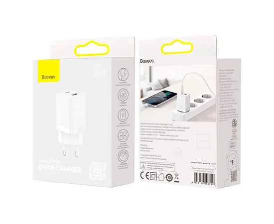 СЗУ Baseus Super Si Pro Quick Charger 30W (CCSUPP-E) White