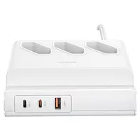 СЗУ Usams US-CC160 P1 65W Super Si Fast Charging USB Extension Socket White
