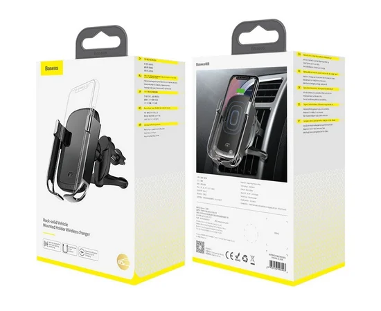 Автодержатель с БЗУ Baseus Rock-Solid Electric Holder Черный