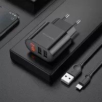 СЗУ Borofone BA63A Richy + MicroUSB Черный