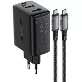 СЗУ Acefast A17 65W GaN multi-function HUB + кабель Type-C to Type-C Black