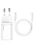 СЗУ Baseus Super Si Quick Charger 1C 25W + Cable Type-C to Type-C 3A (1m) Білий