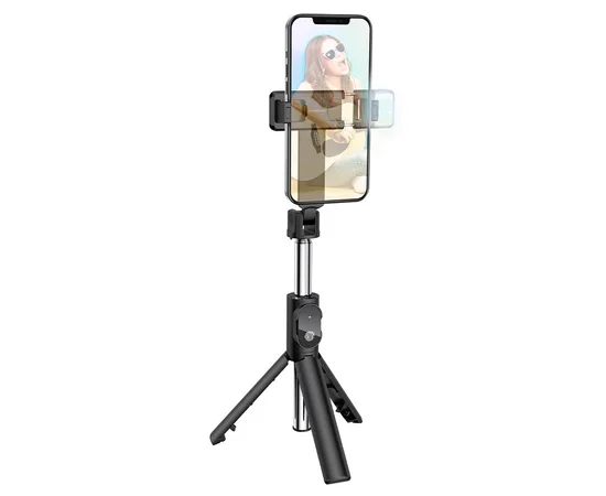 Монопод для селфі Borofone BY8 з триногами + знімний BT пульт Чорний
