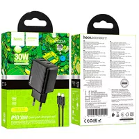 СЗУ Hoco CS23A Sunlight PD30W+QC3.0 + Type-C to Lightning Black