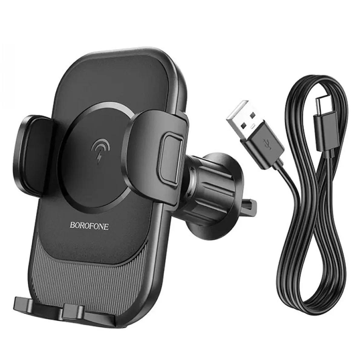 Автодержатель с БЗУ Borofone BH204 Blue Charm (air outlet) Black