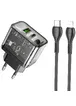 СЗУ Hoco N34 Dazzling PD20W+QC3.0 + Type-C to Lightning Transparent black