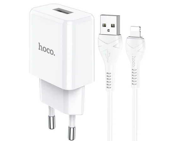 СЗУ Hoco N9 (1USB/2,1A) + Lightning Белый
