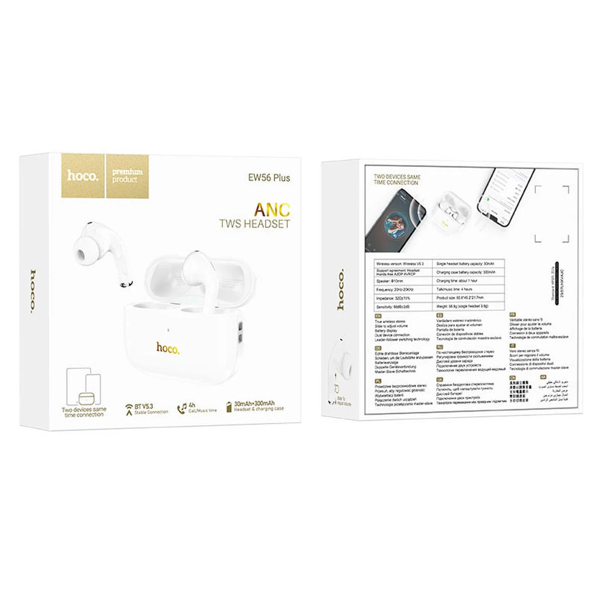 Беспроводные TWS наушники Hoco EW56 Plus White