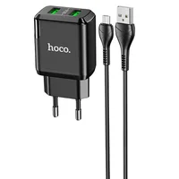 СЗУ HOCO N6 QC3.0 (2USB/3A) + USB - MicroUSB Черный