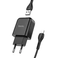 СЗУ HOCO N2 (1USB/2.1A) + USB - Lightning Черный