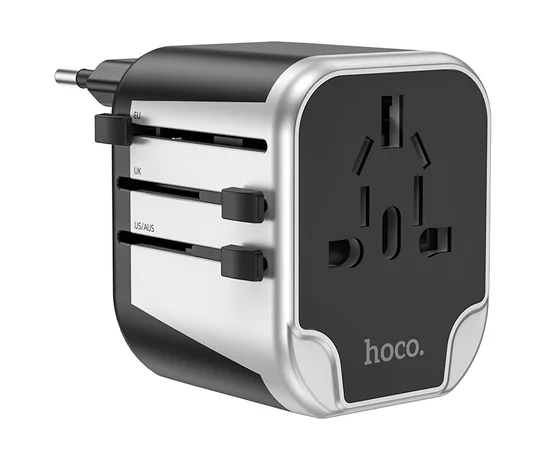 СЗУ Hoco AC5 Level 2USB+Socket Black