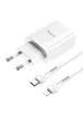 СЗУ HOCO N14 PD 20W 1Type-C + Type-C to Lightning Білий