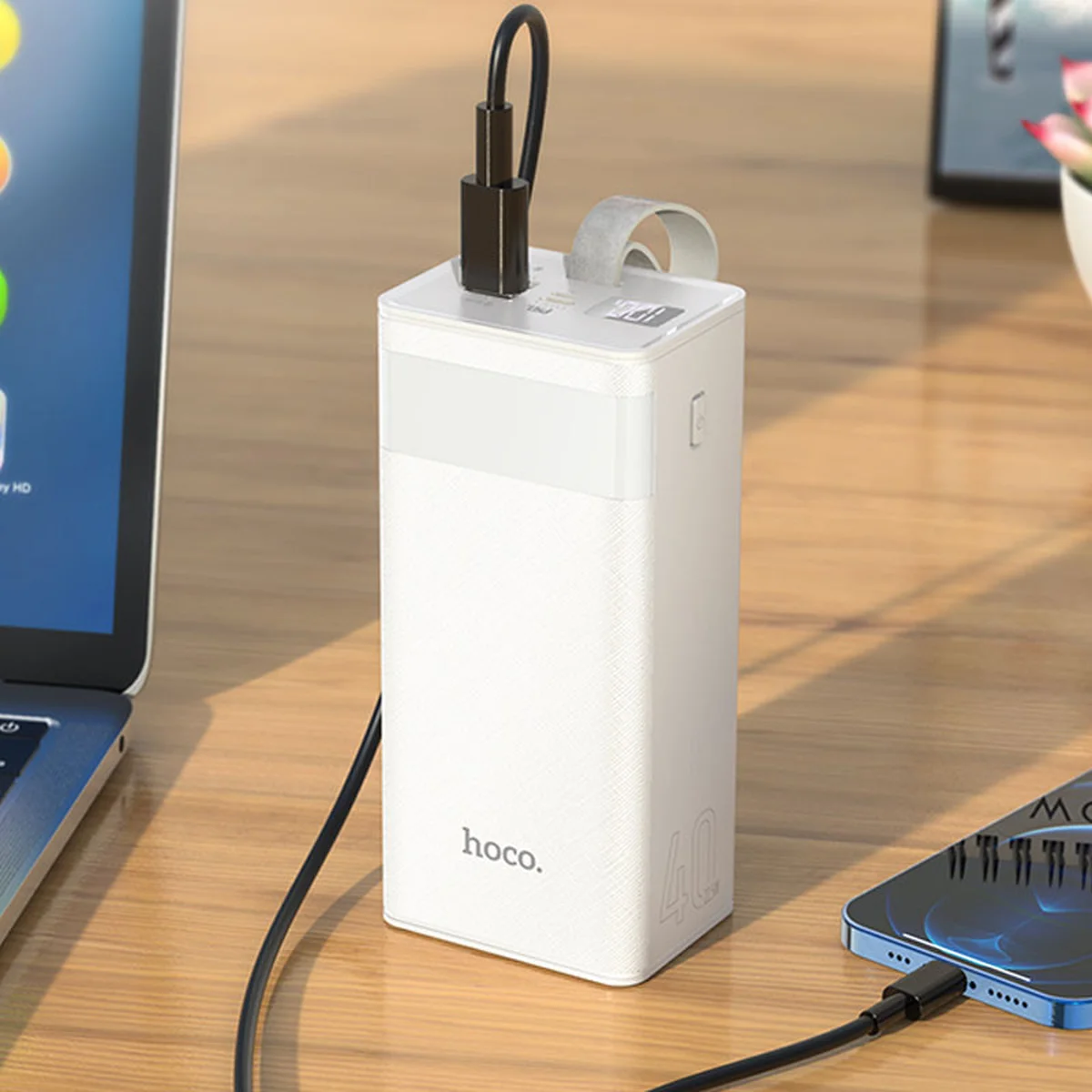 Портативное зарядное устройство Power Bank Hoco J86 Powermaster 22.5W 40000 mAh Белый