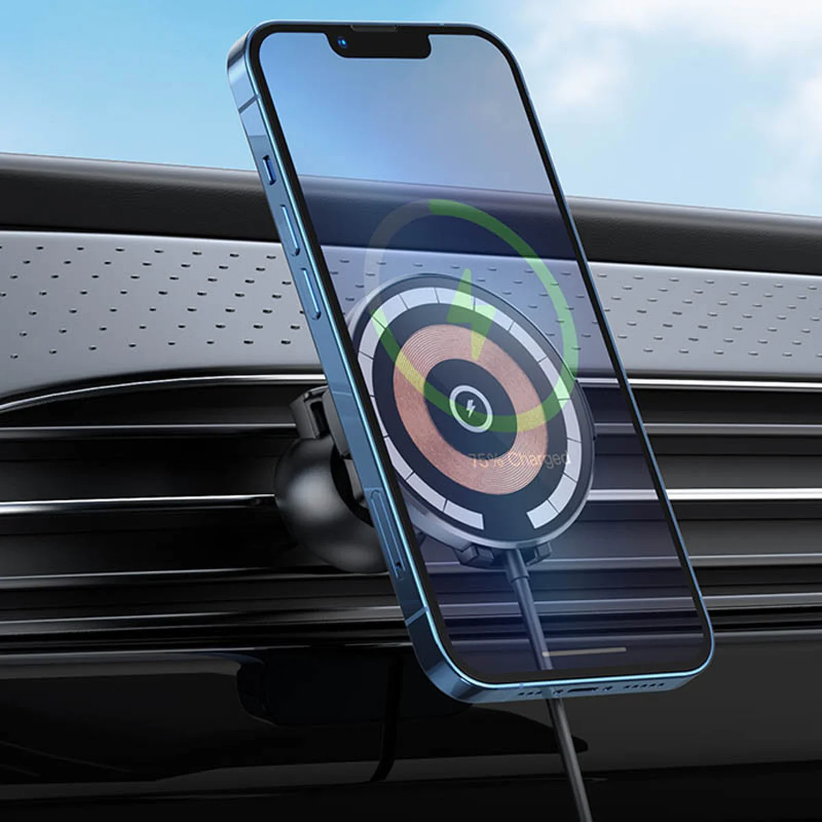 Автодержатель с БЗУ Hoco CW42 магнитный Black