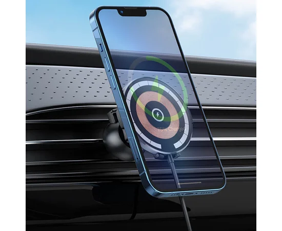 Автодержатель с БЗУ Hoco CW42 магнитный Black