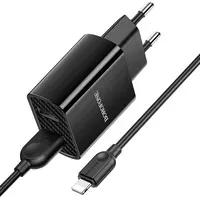 СЗУ Borofone BA53A Powerway (2USB/2.1A) + Lightning Черный