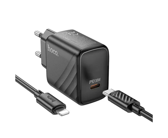 СЗУ Hoco CS22A Value PD30W + Type-C to Lightning Black
