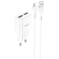 СЗУ HOCO C88A (2USB/2.4A) + MicroUSB Білий