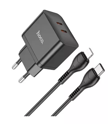 СЗУ Hoco N29 PD35W (2Type-C) + Type-C + Lightning Black