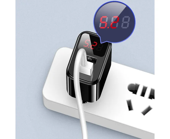 СЗУ USAMS US-CC073 T17 с дисплеем (2USB) Черный