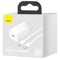 СЗУ Baseus Super Si Quick Charger 1C 20W + кабель Type-C to Lightning (TZCCSUP-B) Белый
