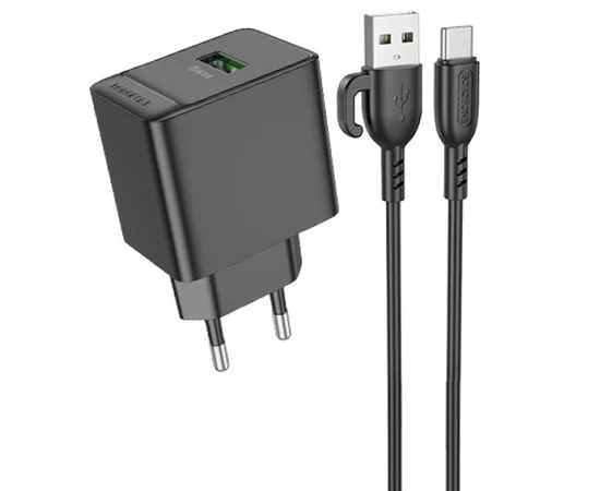 СЗУ Borofone BAS12A Erudite QC3.0 + Type-C Black