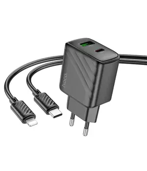 СЗУ Hoco CS23A Sunlight PD30W+QC3.0 + Type-C to Lightning Black