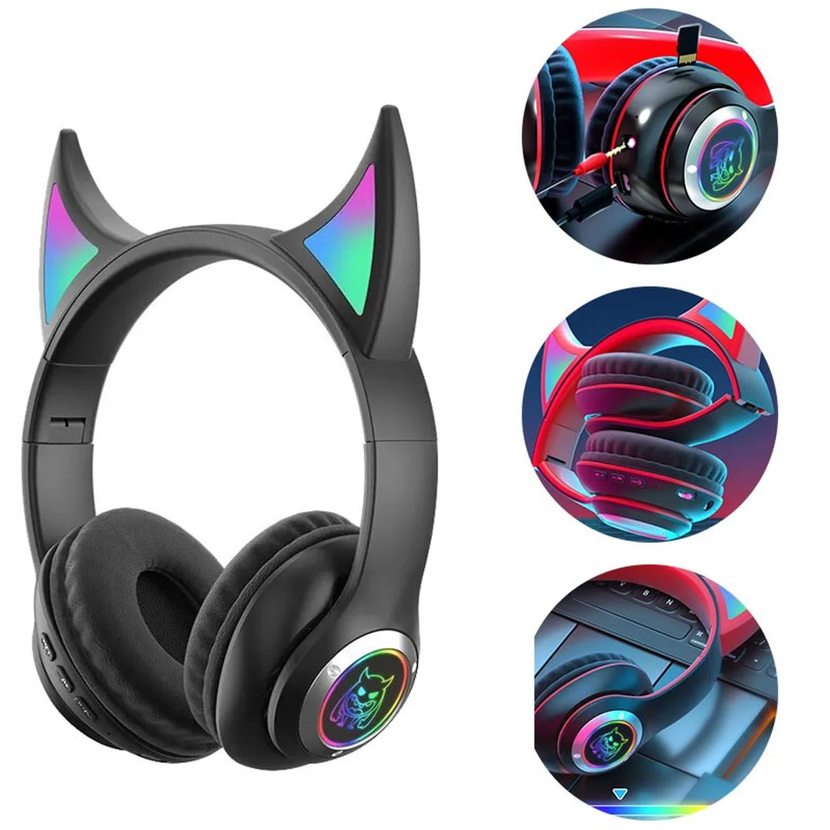 Накладные беспроводные наушники Devil's Horn STN-29 Black