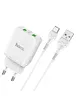 СЗУ HOCO N6 QC3.0 (2USB/3A) + USB - Type-C Білий