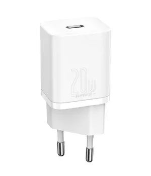 СЗУ Baseus Super Si Quick Charger 1C 20W + кабель Type-C to Lightning (TZCCSUP-B) Білий